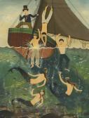 CAHOON Ralph Eugene Mermaids And Sailors Taking A Dip CAHOON Ralph Eugene Mermaids And Sailors Taking A Dip