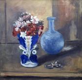CALIGIANI Alberto Vaso Blu E Bianco Con Fiori CALIGIANI Alberto Vaso Blu E Bianco Con Fiori