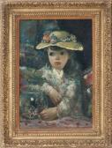 CALOGERO Jean Portrait Of A Young Girl Wearing A Hat CALOGERO Jean Portrait Of A Young Girl Wearing A Hat