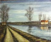 CAPRON Jean-Pierre Paysage Sur Le Canal CAPRON Jean-Pierre Paysage Sur Le Canal