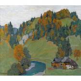 CARDINAUX Emil Herbstlandschaft Mit Gehöft An Einem Bach CARDINAUX Emil Herbstlandschaft Mit Gehöft An Einem Bach