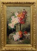 CARLIER Max Großes Blumenstilleben Mit Rosen Und Astern CARLIER Max Großes Blumenstilleben Mit Rosen Und Astern