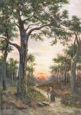 CARR Emily M. Forest Landscape And Walking Woman CARR Emily M. Forest Landscape And Walking Woman