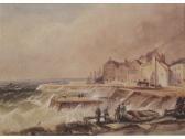 CARTER Henry Barlow Fisherfolk By The Shore On A Windy Day CARTER Henry Barlow Fisherfolk By The Shore On A Windy Day