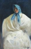 CASAS RAMON Chula Con Pañuelo Azul (girl With A Blue Scarf) CASAS RAMON Chula Con Pañuelo Azul (girl With A Blue Scarf)