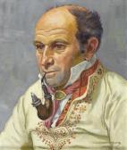 CASPER ULRICH Hans Man With A Pipe In Appenzell Costume CASPER ULRICH Hans Man With A Pipe In Appenzell Costume