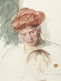CASSATT Mary Sketch Of Mother Jeanne Looking Down, With Her Baby CASSATT Mary Sketch Of Mother Jeanne Looking Down, With Her Baby