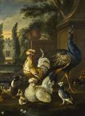 CASTEELS Pieter III Wildfowl And A Peacock In A Palace Courtyard CASTEELS Pieter III Wildfowl And A Peacock In A Palace Courtyard