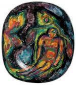CATTENAU M. Glazed Ceramic Dish CATTENAU M. Glazed Ceramic Dish