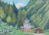 CATTERMOLE Lance Harry Mosse Alpine Scene With Buildings CATTERMOLE Lance Harry Mosse Alpine Scene With Buildings