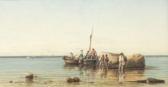 CAUVIN Edouard Louis Pêcheurs Sur La Plage. CAUVIN Edouard Louis Pêcheurs Sur La Plage.