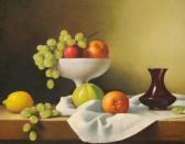 CAWTHORNE Christopher A Still Life With Grapes And Oranges On A Ledge CAWTHORNE Christopher A Still Life With Grapes And Oranges On A Ledge