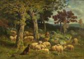 CERAMANO Charles-Ferdinand Passing The Afternoon Away/genre Scene With A Shepherdess And Her Flock CERAMANO Charles-Ferdinand Passing The Afternoon Away/genre Scene With A Shepherdess And Her Flock