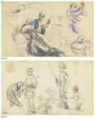 CEZANNE Paul Etudes De Personnages (recto); Sainte-antoine (verso) CEZANNE Paul Etudes De Personnages (recto); Sainte-antoine (verso)