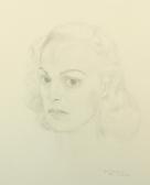 CHALIAPIN Boris Portrait Of Katherine Demille Quinn, Wife Of Anthony Quinn, And Daughter Of Cecil B. Demille CHALIAPIN Boris Portrait Of Katherine Demille Quinn, Wife Of Anthony Quinn, And Daughter Of Cecil B. Demille