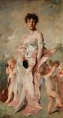 CHAPLIN Charles Josua Junge Frau Im Ballkleid Mit Putten CHAPLIN Charles Josua Junge Frau Im Ballkleid Mit Putten