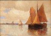 CHAPMAN Carlton Theodore Sailboats At Sea CHAPMAN Carlton Theodore Sailboats At Sea