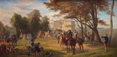 CHARDIN Paul Louis Léger Départ De Chasse À Courre Au Chteau De Saint-cloud CHARDIN Paul Louis Léger Départ De Chasse À Courre Au Chteau De Saint-cloud