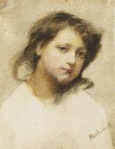 CHARLAMOFF Alexei Alexeivich Porträtstudie Eines Knaben. CHARLAMOFF Alexei Alexeivich Porträtstudie Eines Knaben.