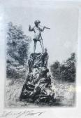 CHERRY Edward J. The Peter Panstatue In Kensington Gardens CHERRY Edward J. The Peter Panstatue In Kensington Gardens
