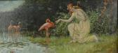 CHURCH Frederick Stuart Maiden With Flamingos CHURCH Frederick Stuart Maiden With Flamingos