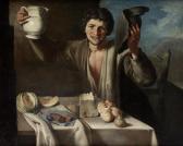 CIPPER IL TODESCHINI Giacomo Francesco A Peasant Boy Seated At A Table, Holding A Jug CIPPER IL TODESCHINI Giacomo Francesco A Peasant Boy Seated At A Table, Holding A Jug