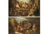 CIPPER IL TODESCHINI Giacomo Francesco Rauferei In Einer Taverne Und Wandernde Musikantenfamilie Bei Der Rast CIPPER IL TODESCHINI Giacomo Francesco Rauferei In Einer Taverne Und Wandernde Musikantenfamilie Bei Der Rast