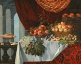 CITTADINI IL MILANESE Pier Francesco Pomegranates On A Dish, Peaches In A Basket, Figs And Plums And Grapes On A Table CITTADINI IL MILANESE Pier Francesco Pomegranates On A Dish, Peaches In A Basket, Figs And Plums And Grapes On A Table