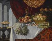 CITTADINI IL MILANESE Pier Francesco Still Life Of Fruit On A Table With An Architectural Setting Beyond CITTADINI IL MILANESE Pier Francesco Still Life Of Fruit On A Table With An Architectural Setting Beyond