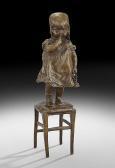 CLARA AYATS Juan Young Girl Standing On A Stool CLARA AYATS Juan Young Girl Standing On A Stool