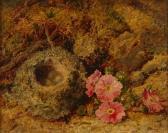 CLARE Oliver A Still Life With Flowers And Bird's Nest CLARE Oliver A Still Life With Flowers And Bird's Nest