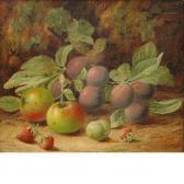 CLARE Oliver Still Life Of Apples, Plums And Strawberries CLARE Oliver Still Life Of Apples, Plums And Strawberries