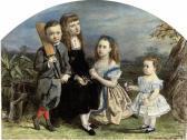 CLARENDON SMITH Jane Sophia Portrait Of Four Children CLARENDON SMITH Jane Sophia Portrait Of Four Children