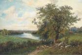 CLARK Octavius T. A Shepherd With His Flock On A Riverside Track CLARK Octavius T. A Shepherd With His Flock On A Riverside Track