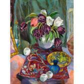 CLARKE JOANNE Still-life, Tulips And Porcelain Apples CLARKE JOANNE Still-life, Tulips And Porcelain Apples
