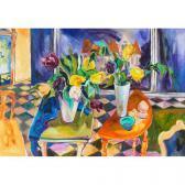 CLARKE JOANNE Still Life With Tulips And Castles CLARKE JOANNE Still Life With Tulips And Castles