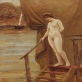 CLAUSEN Christian Valdemar A Nude Woman On A Jetty CLAUSEN Christian Valdemar A Nude Woman On A Jetty