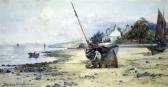 CLAYTON Joseph Hughes Fishing Boats At Low Tide CLAYTON Joseph Hughes Fishing Boats At Low Tide