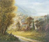 CLEMENS H.G. Blick Auf Eine Ortschaft An Einem Seeufer CLEMENS H.G. Blick Auf Eine Ortschaft An Einem Seeufer