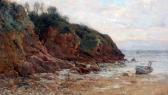 CLOUGH Tom Coastal Scene With Fisherman And His Boat CLOUGH Tom Coastal Scene With Fisherman And His Boat
