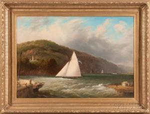 Edmund C. Coates - Yachting On The Hudson