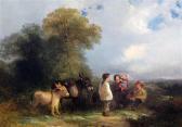 COLE George Travellers Resting On A Track With Two Donkeys And A Cart COLE George Travellers Resting On A Track With Two Donkeys And A Cart