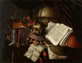 COLLIER / Evert Edwaert Vanitas Still Life With A Jewellery Box, Skull On A Reversed Crown, A Globe, And A Lute COLLIER / Evert Edwaert Vanitas Still Life With A Jewellery Box, Skull On A Reversed Crown, A Globe, And A Lute