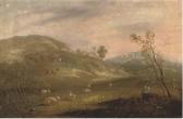 COLLIER J. A Shepherd And His Flock On A Hillside With Cottages In Thedistance COLLIER J. A Shepherd And His Flock On A Hillside With Cottages In Thedistance