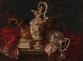 COMTE Meiffren Still Life With Ornate Silver Vessels And A Carpet COMTE Meiffren Still Life With Ornate Silver Vessels And A Carpet