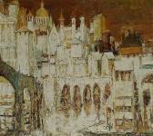 COPPING Ronald Italian Townscape With Boats COPPING Ronald Italian Townscape With Boats