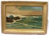 CORBEN BENJAMIN Seascape With Surf On Rocks CORBEN BENJAMIN Seascape With Surf On Rocks