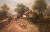 CORDWELL J. Extensive Country River Landscape At Dusk With Cattle In The Foreground; And A Companion CORDWELL J. Extensive Country River Landscape At Dusk With Cattle In The Foreground; And A Companion