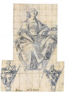 Belisario Corenzio - Designs For Pendentives With Female Figures Representing Contemplation And Chastity