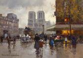 CORTES Edouard Leon La Place Saint Michel, Notre Dame CORTES Edouard Leon La Place Saint Michel, Notre Dame